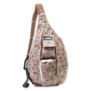 KAVU Rope Sling Sasquatch Bigfoot Print Crossbody Backpack Water Resistant RARE